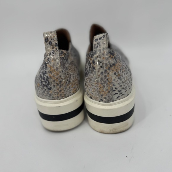 Linea Paolo Kai Women Snake Print Slip On Platform Sneakers Silver Gold Tan 9.5M - Picture 8 of 11